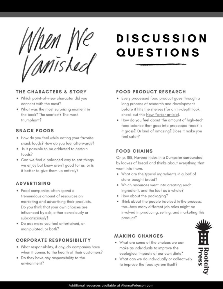 When We Vanished discussion questions